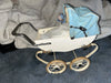 Small Doucet-type pram for antique dolls, Bleuette size