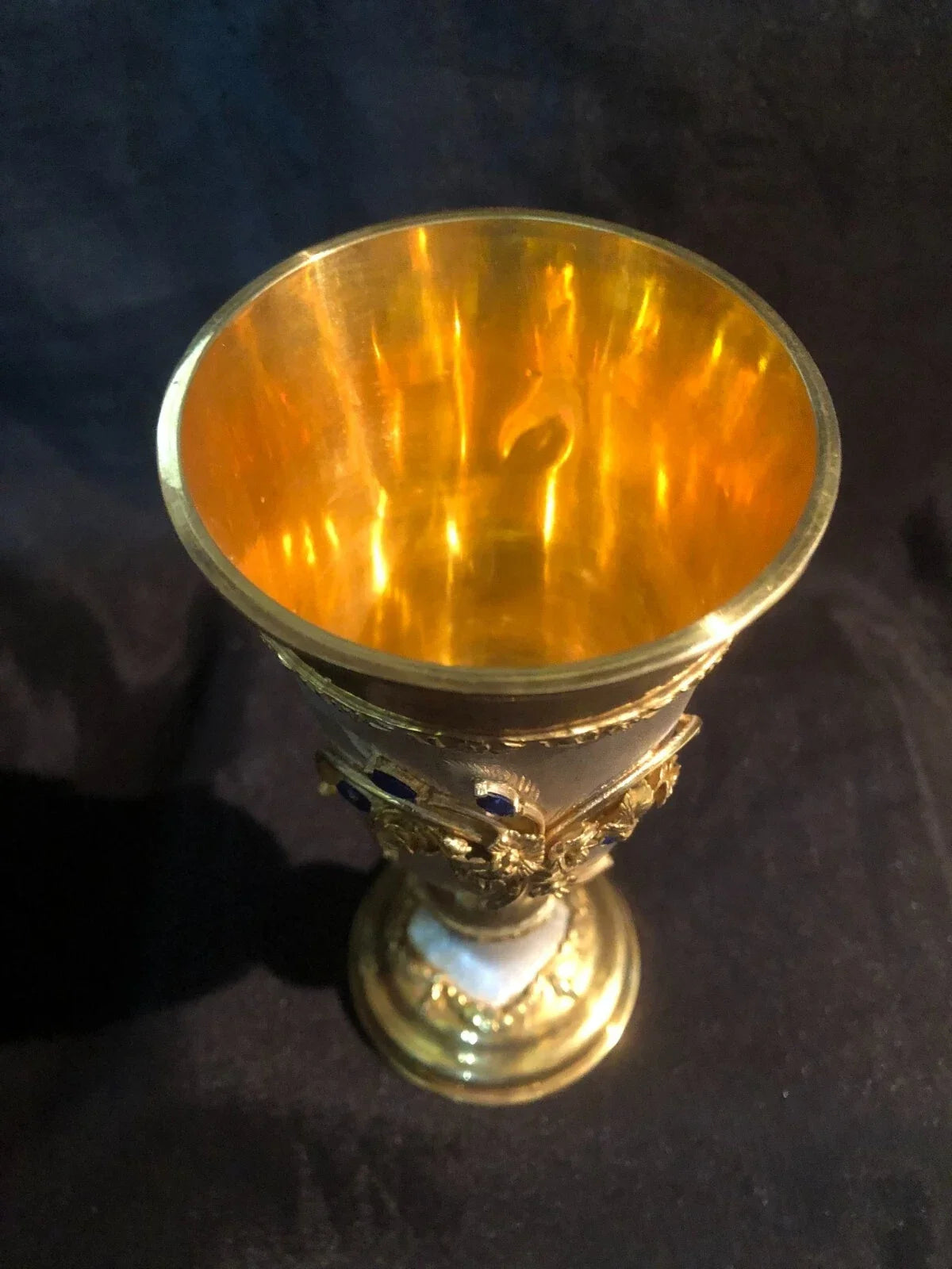 ciborium glass chalice silver-gilt precious stone