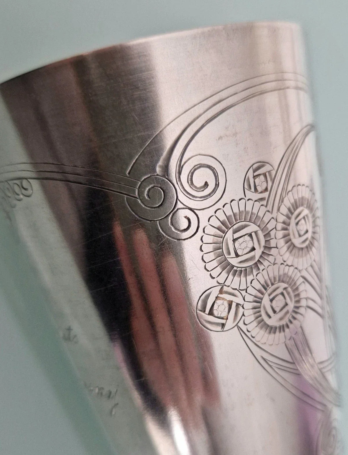 Superb Solid Silver Russian Beaker, 121g, Vermeil