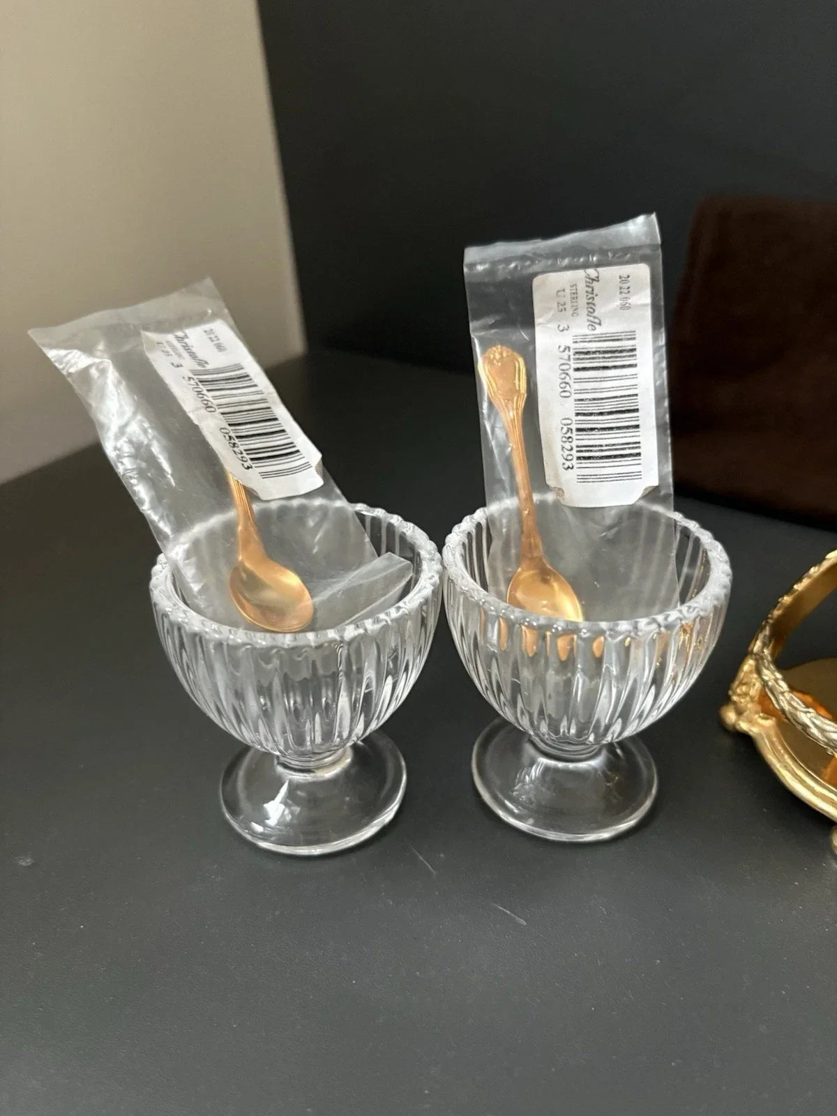 24-karat gold-plated salt cellar by Maison Christofle Aigle