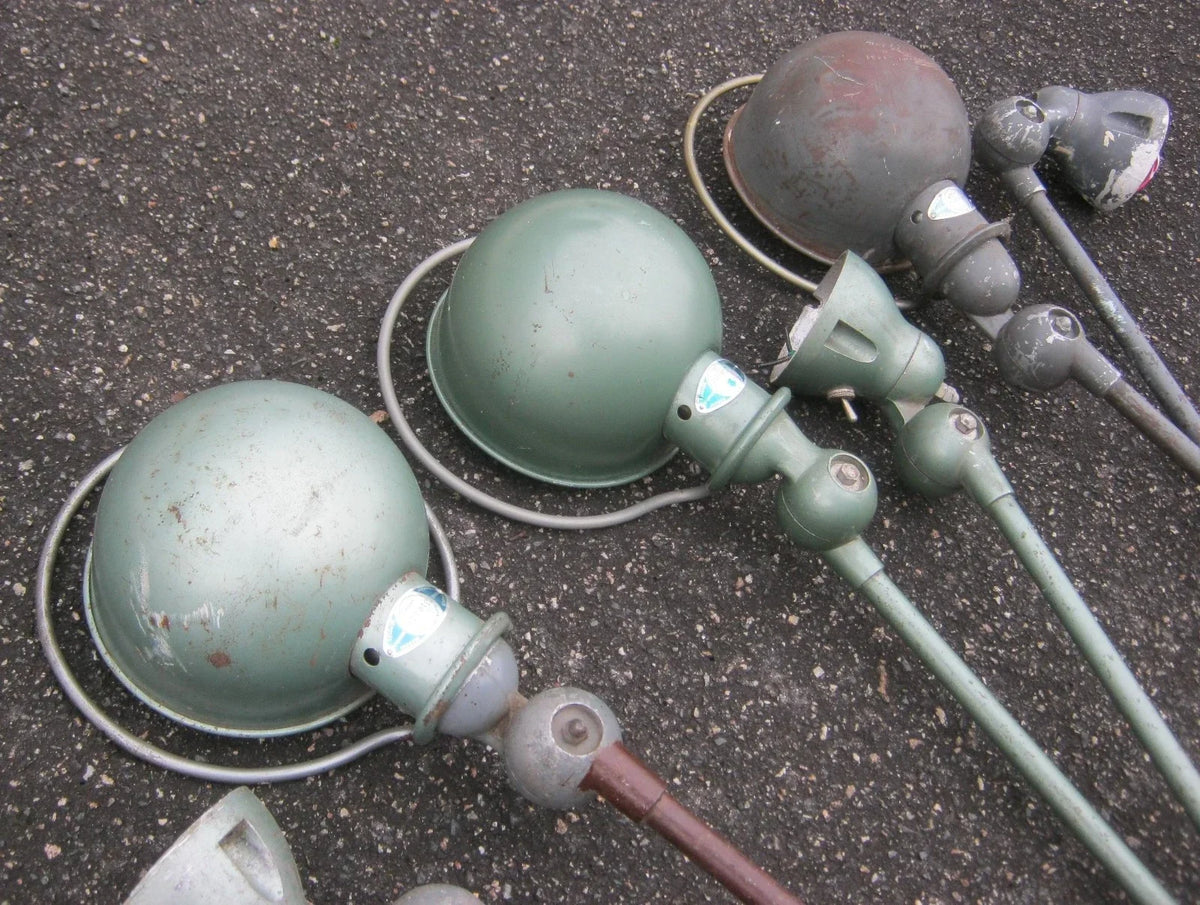 Lot of 3 vintage Jielde workshop factory industrial lamps