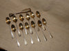 12 antique solid silver teaspoons and sugar tongs