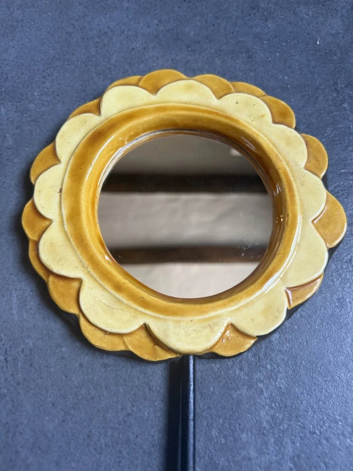 Mithé Espelt hand mirror 1960s, Mithé Espelt ceramic 1950s 1960s