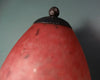 Wrought iron lamp with pâte de verre tulip shade. Signed Schneider.