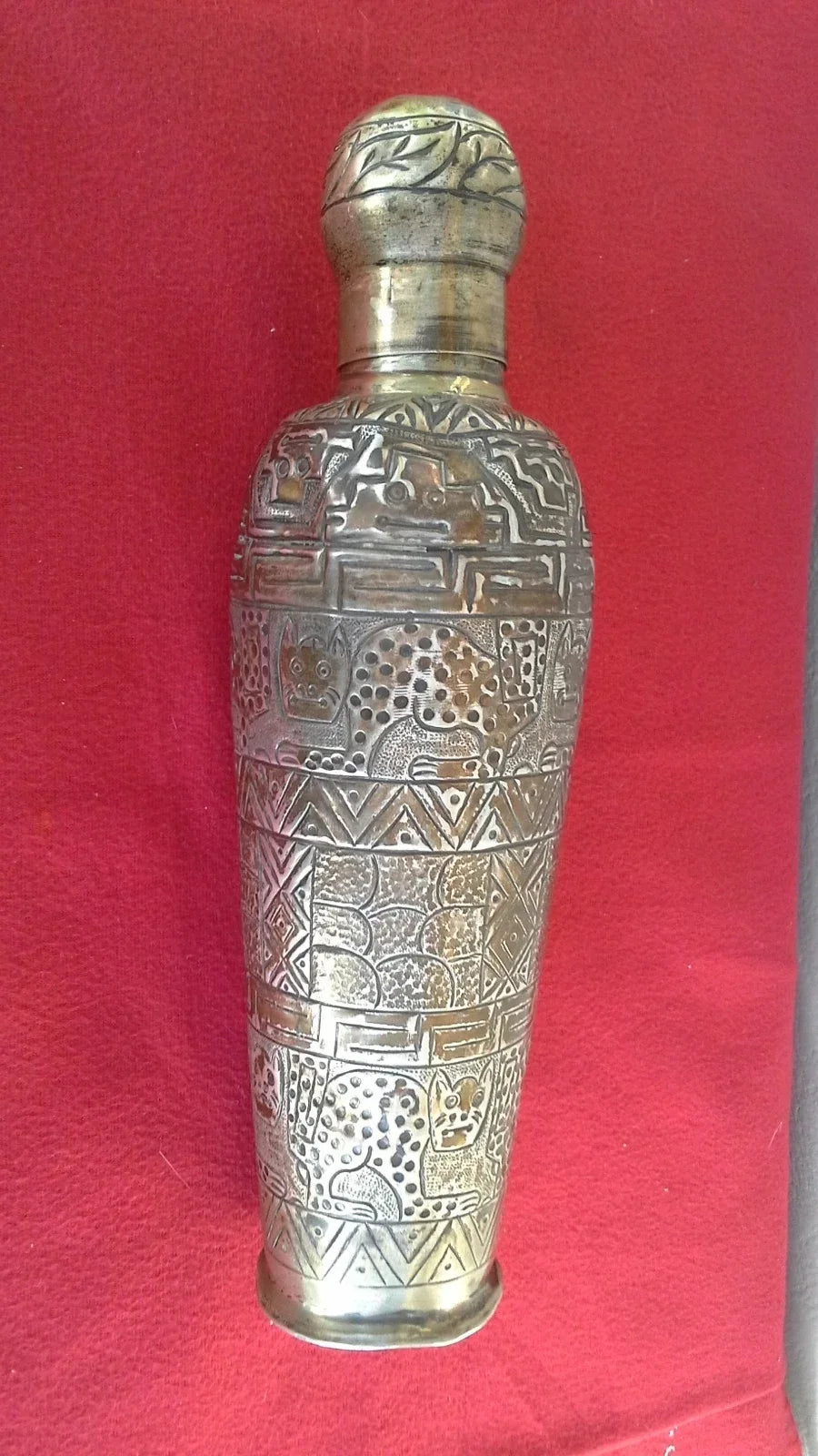 Antique Peruvian 925 sterling silver cocktail shaker FPC