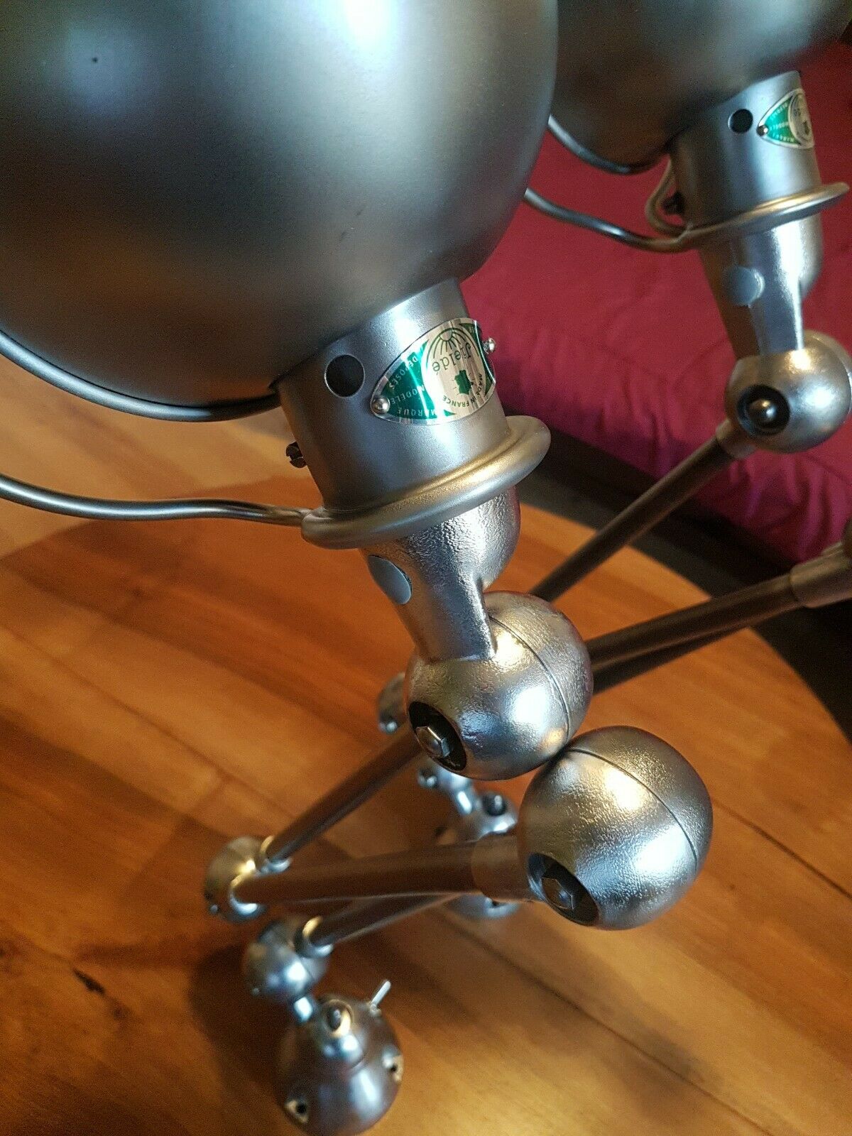 Set of 2 industrial Jielde 3-arm lamps