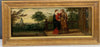 Antique oil painting, religious scene, The Visitation of the Virgin to Saint Anne, early 17th century
