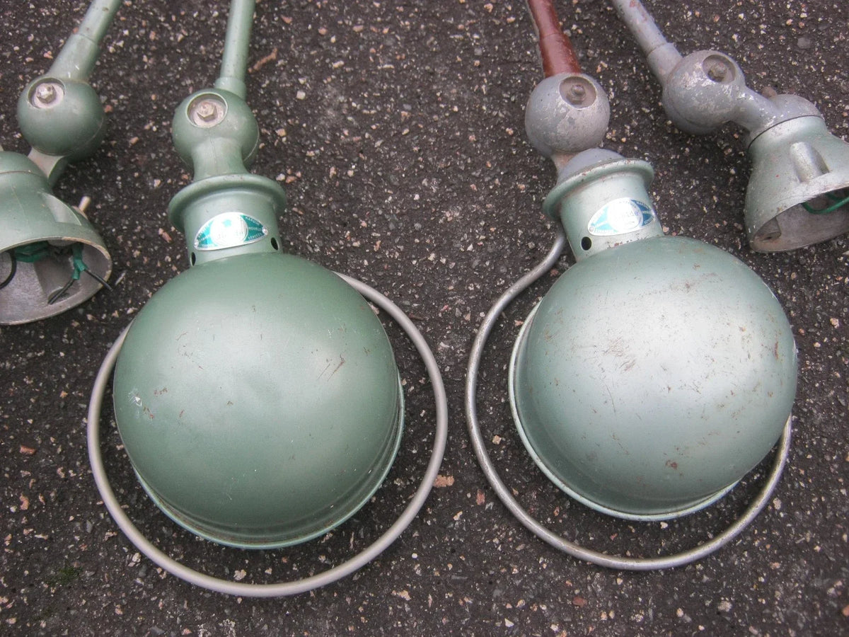 Lot of 3 vintage Jielde workshop factory industrial lamps