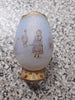 Rare Antique Small Daum Nancy Goose Girl Frosted Glass Vase. Gold Trimmed.