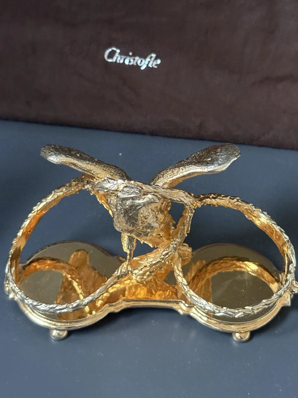 24-karat gold-plated salt cellar by Maison Christofle Aigle