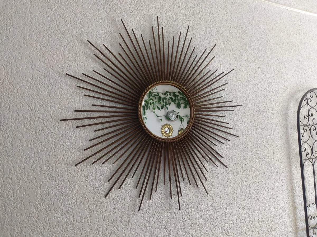 Chaty Vallauris Antique SUNBURST MIRROR Vintage 1950-1960 Design