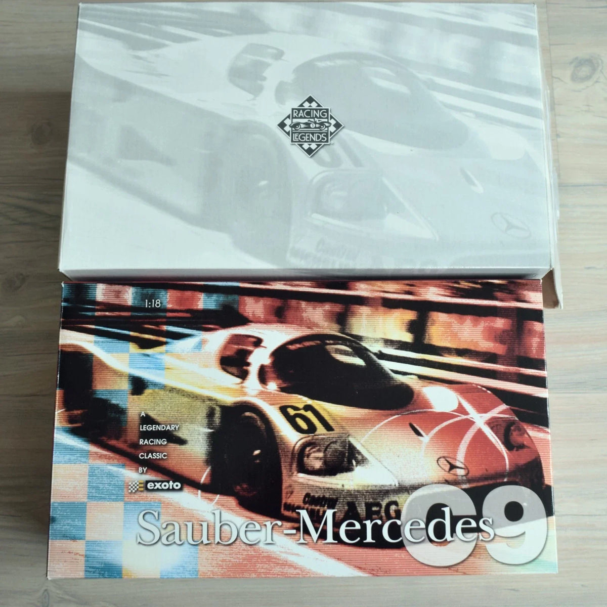 Set of 4 Exoto sports cars: Porsche, Jaguar, Mercedes-Benz
