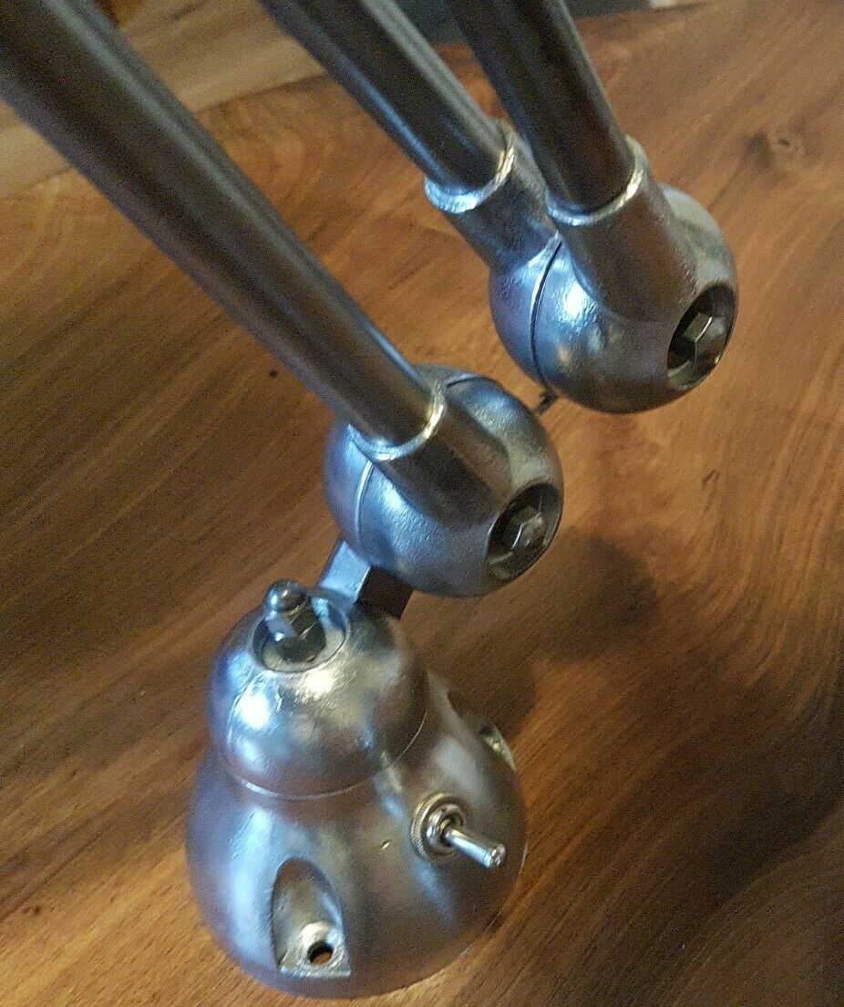 Set of 2 industrial Jielde 3-arm lamps