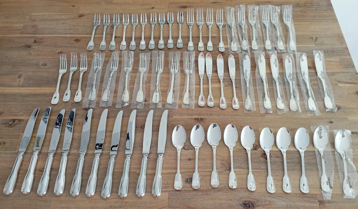 Christofle Chinon silver-plated flatware set, 60 pieces