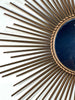 Miroir Soleil Chaty Vallauris en métal doré Années 1950-1960
