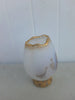 Rare Antique Small Daum Nancy Goose Girl Frosted Glass Vase. Gold Trimmed.