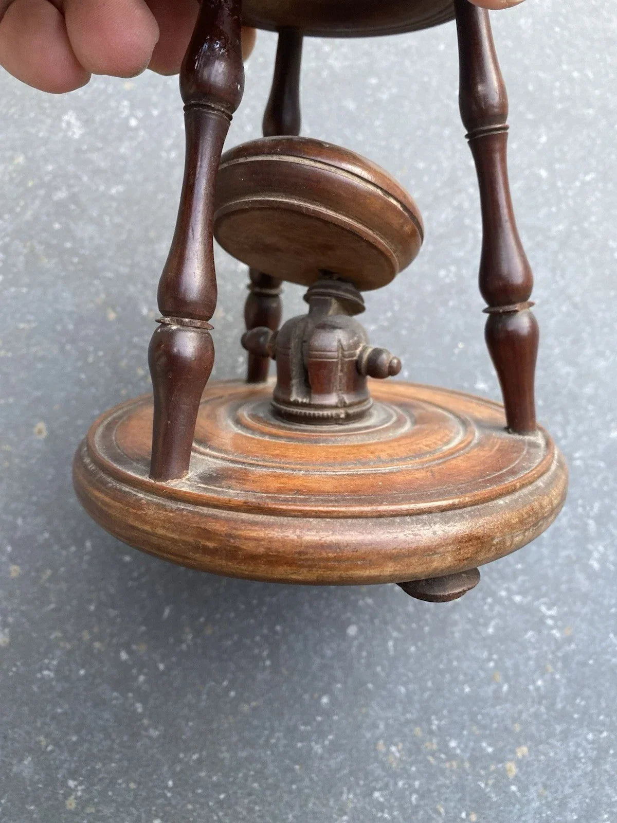 Antique 18th-century Nuremberg wooden microscope