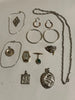 Lots of antique 18k gold and solid silver jewelry