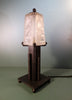 Art Deco skyscraper lamp, building style. Wrought iron, Muller Frères Lunéville.