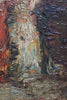 Elegant painting on panel with dog by Adolphe Monticelli (1824-1886), French School