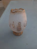 Rare Antique Small Daum Nancy Goose Girl Frosted Glass Vase. Gold Trimmed.