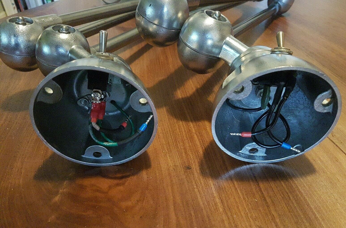 Set of 2 industrial Jielde 3-arm lamps