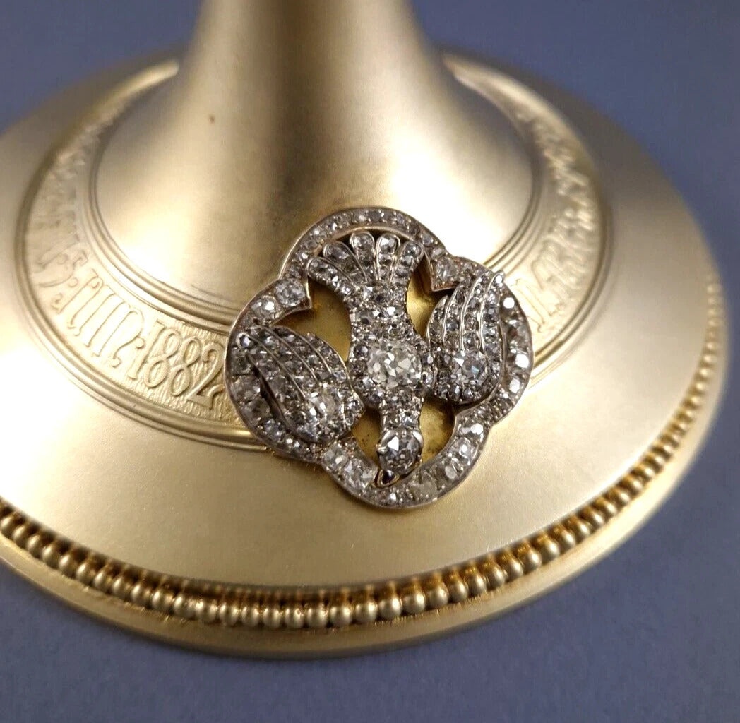 Froment-Meurice solid silver gilded chalice