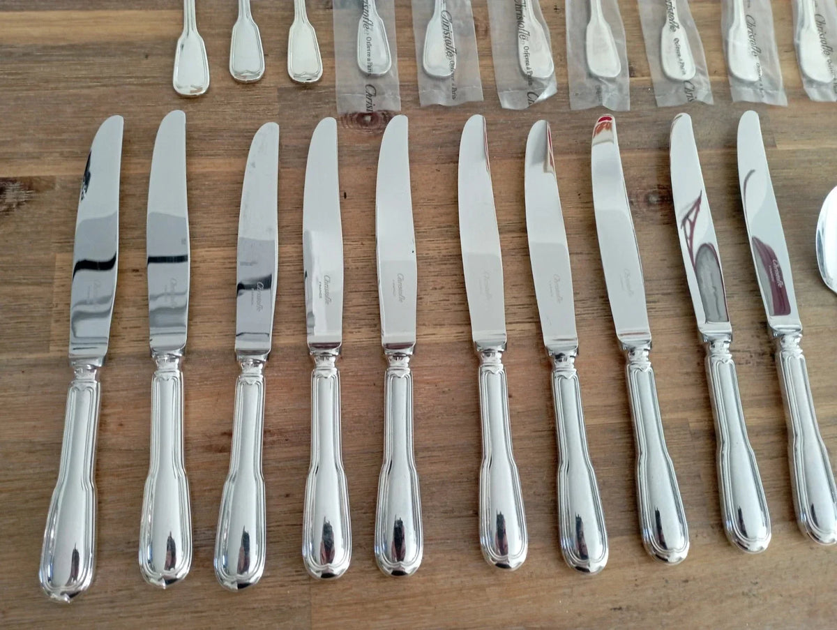 Christofle Chinon silver-plated flatware set, 60 pieces