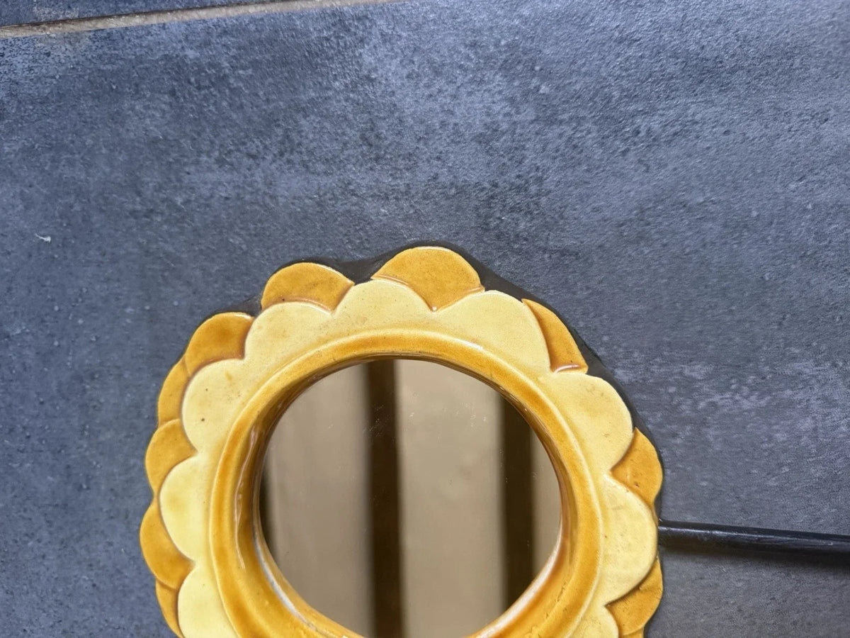 Mithé Espelt hand mirror 1960s, Mithé Espelt ceramic 1950s 1960s