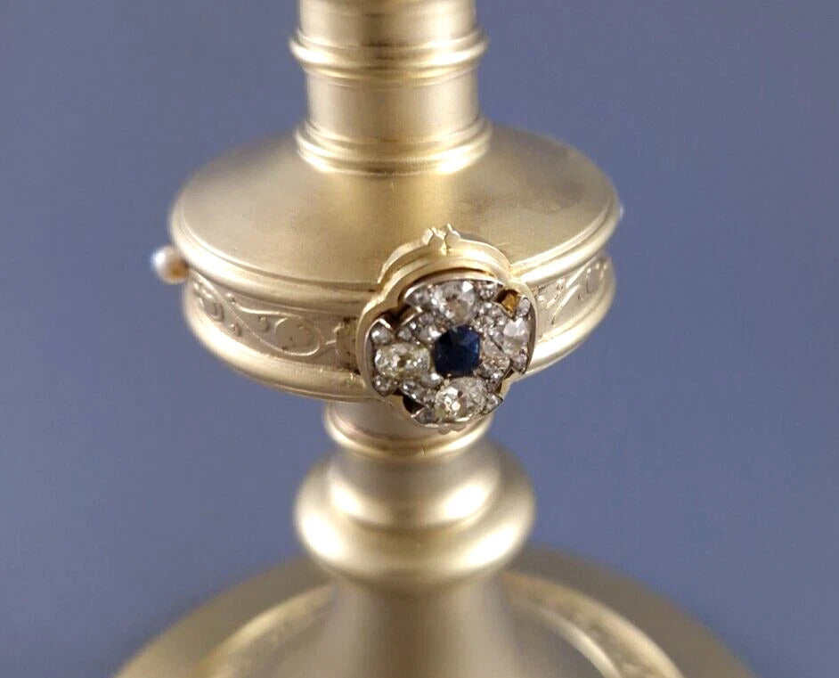Froment-Meurice solid silver gilded chalice