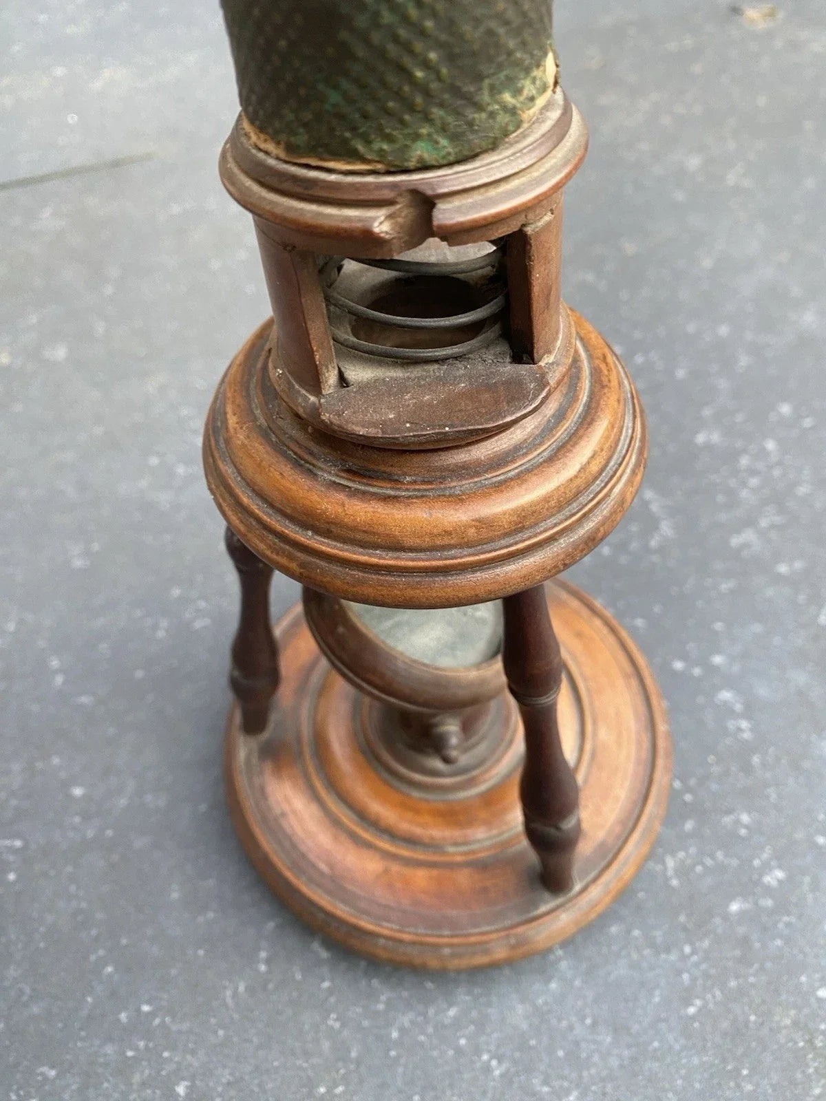 Antique 18th-century Nuremberg wooden microscope