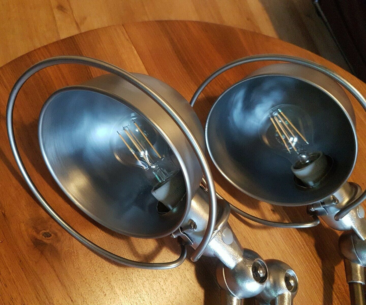 Set of 2 industrial Jielde 3-arm lamps
