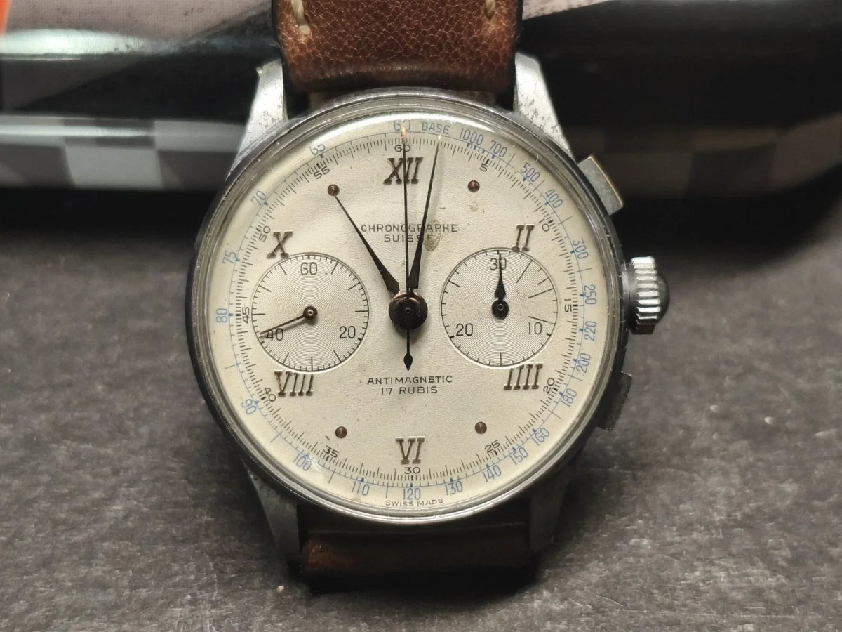 Swiss Mechanical Chronograph Watch Vintage Watch