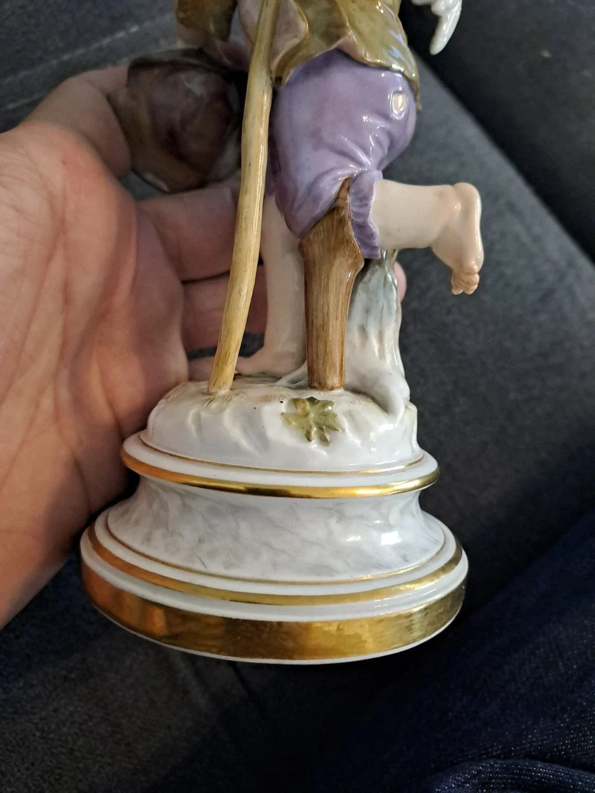 Antique Sculpture Subject Angel Statue Meissen Porcelain Germany 18th 19th Century