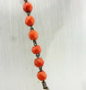 Antique large rosary made of faceted coral beads and solid silver, weight 36 g