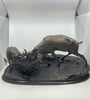 Bronze sculpture of stags fighting