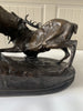 Bronze sculpture of stags fighting